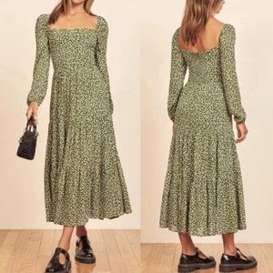 Reformation Kellie Dress in Moiret Green 12